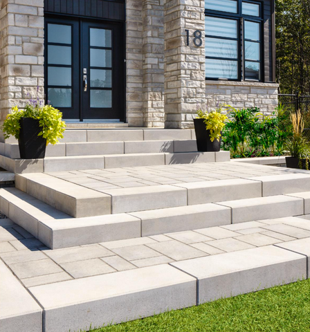 Techo-Bloc Example of a Stair Case Contractors used Techo-Bloc to Finish Product