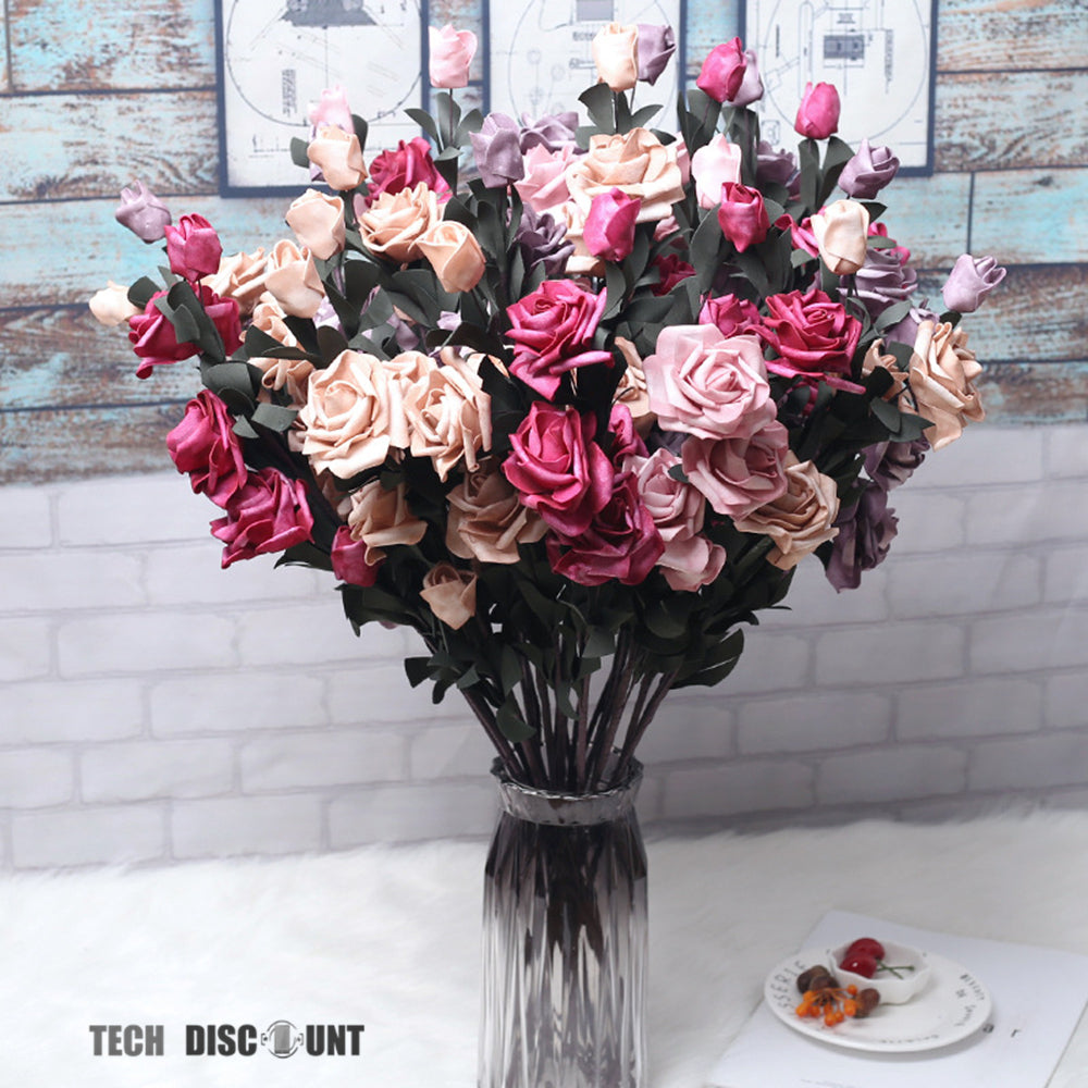 TD® rose artificielle bouquet blanche petale seche deco decoration fle –  Confozen.fr