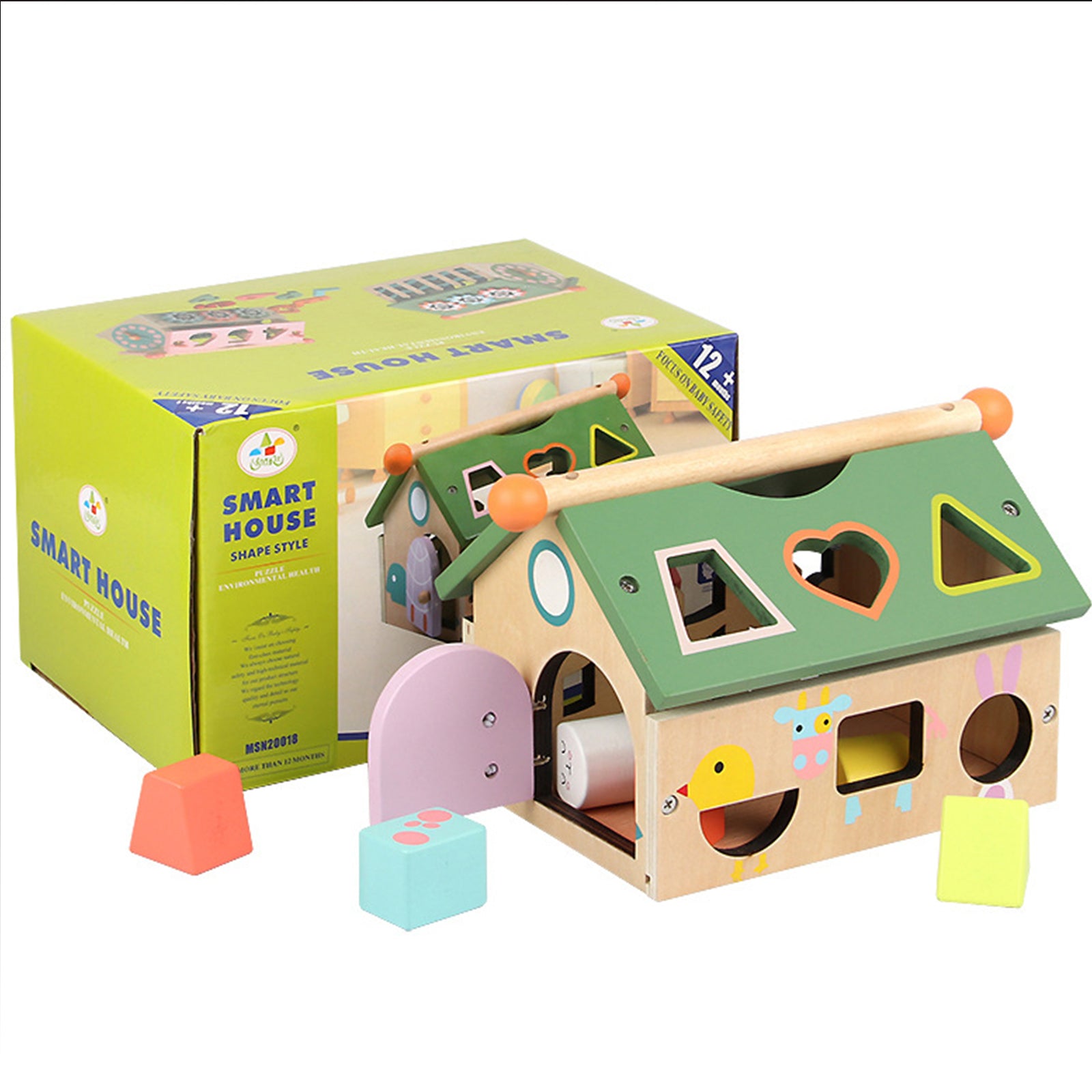 TD® Forme Sagesse Maison Bébé En Bois Bloc Construction Jouets