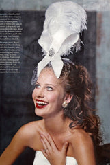 Brides Magazine satin bow with marabou plume