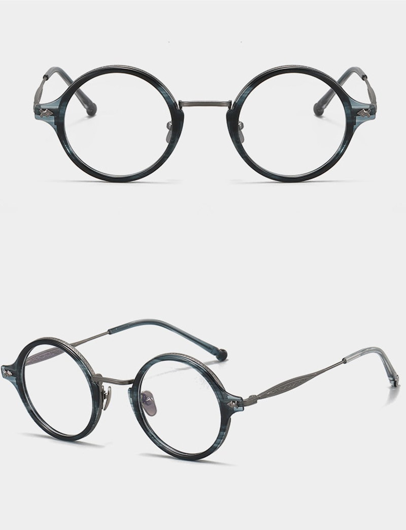 Manson Vintage Acetate Titanium Round Glasses Frame – Fomolooo