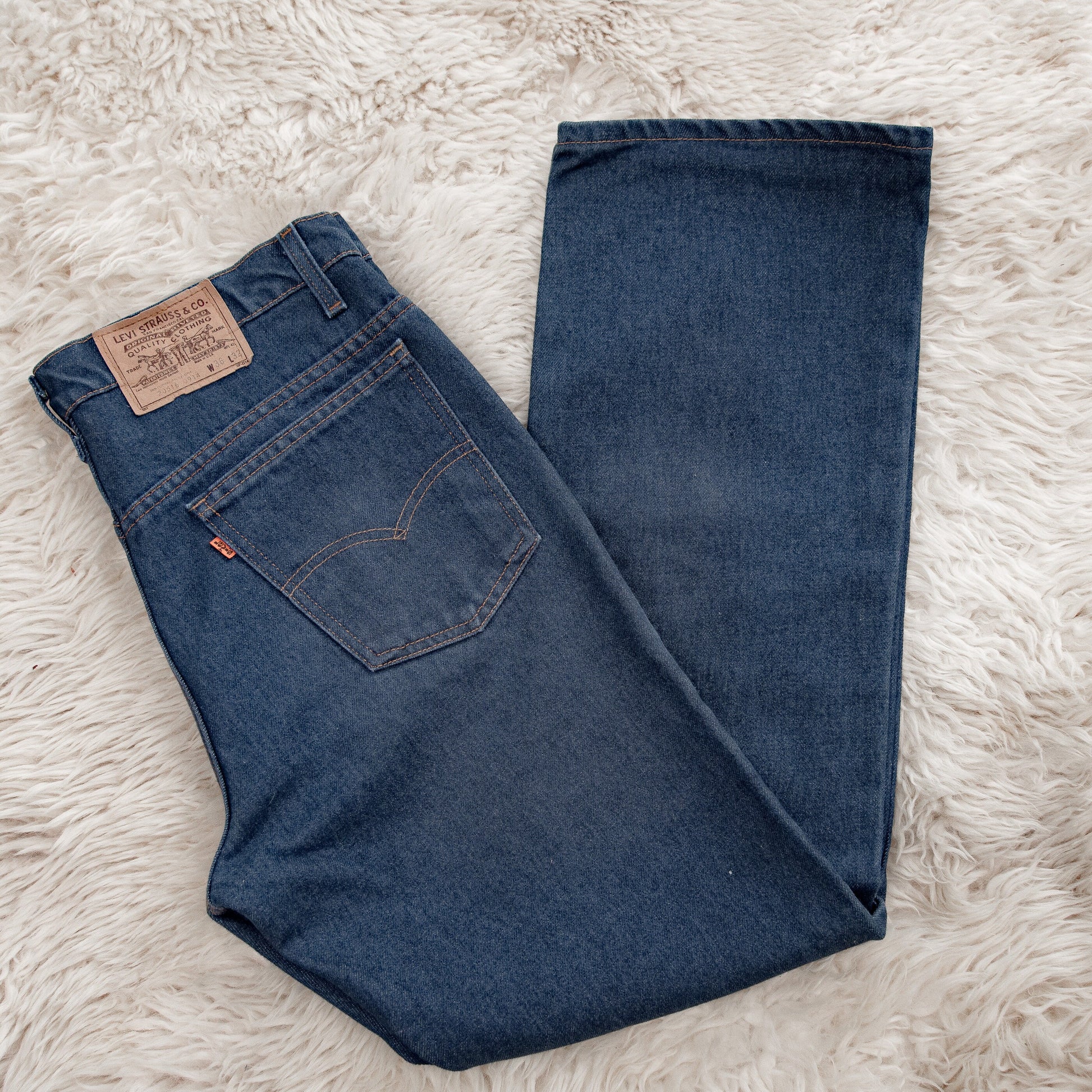 Vintage Levis jeans, 36 Waist Orange Tab 516 jeans, 70s high