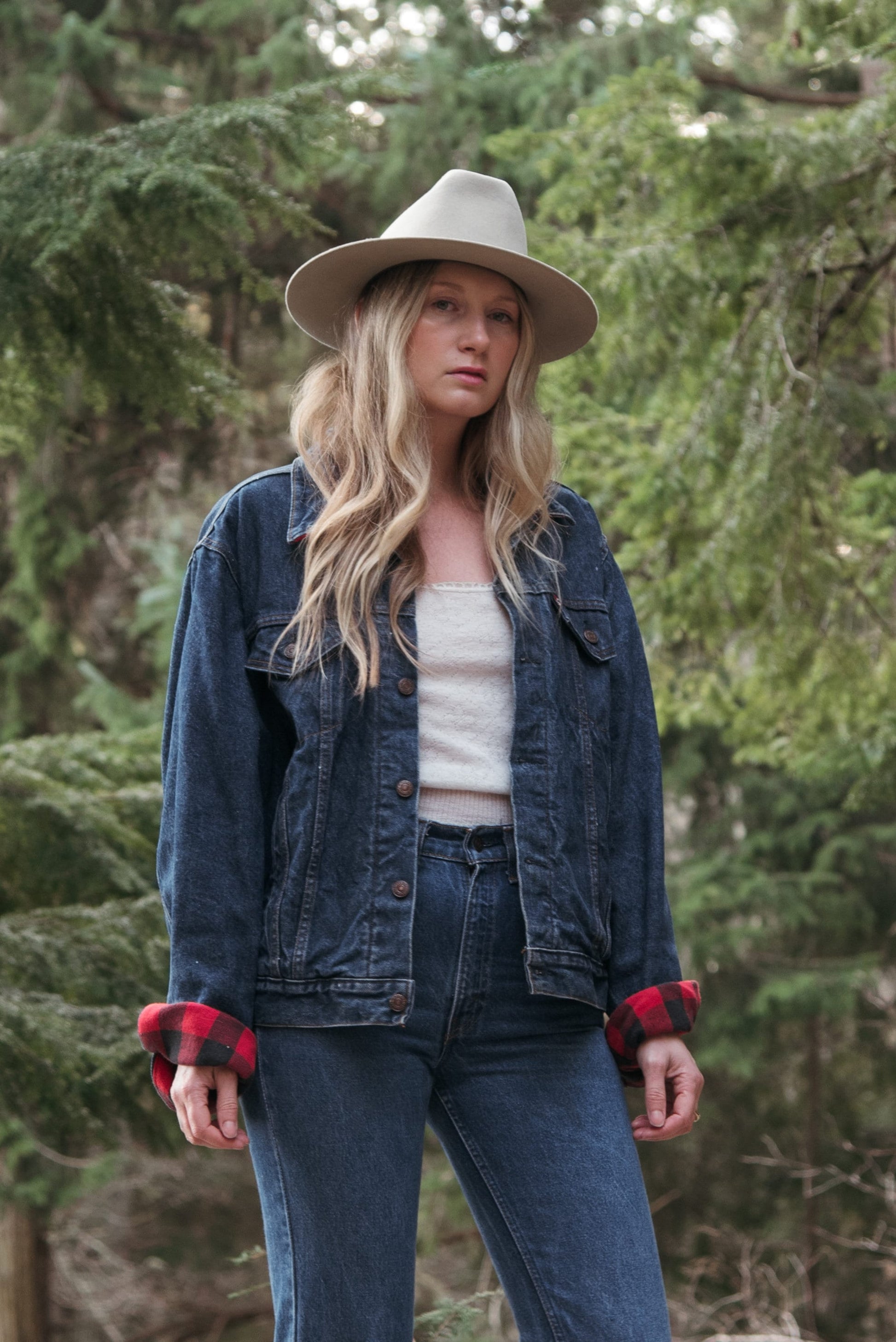 Vintage Levis Denim Jacket, Red + Black Blanket lined Denim Jacket, Vi