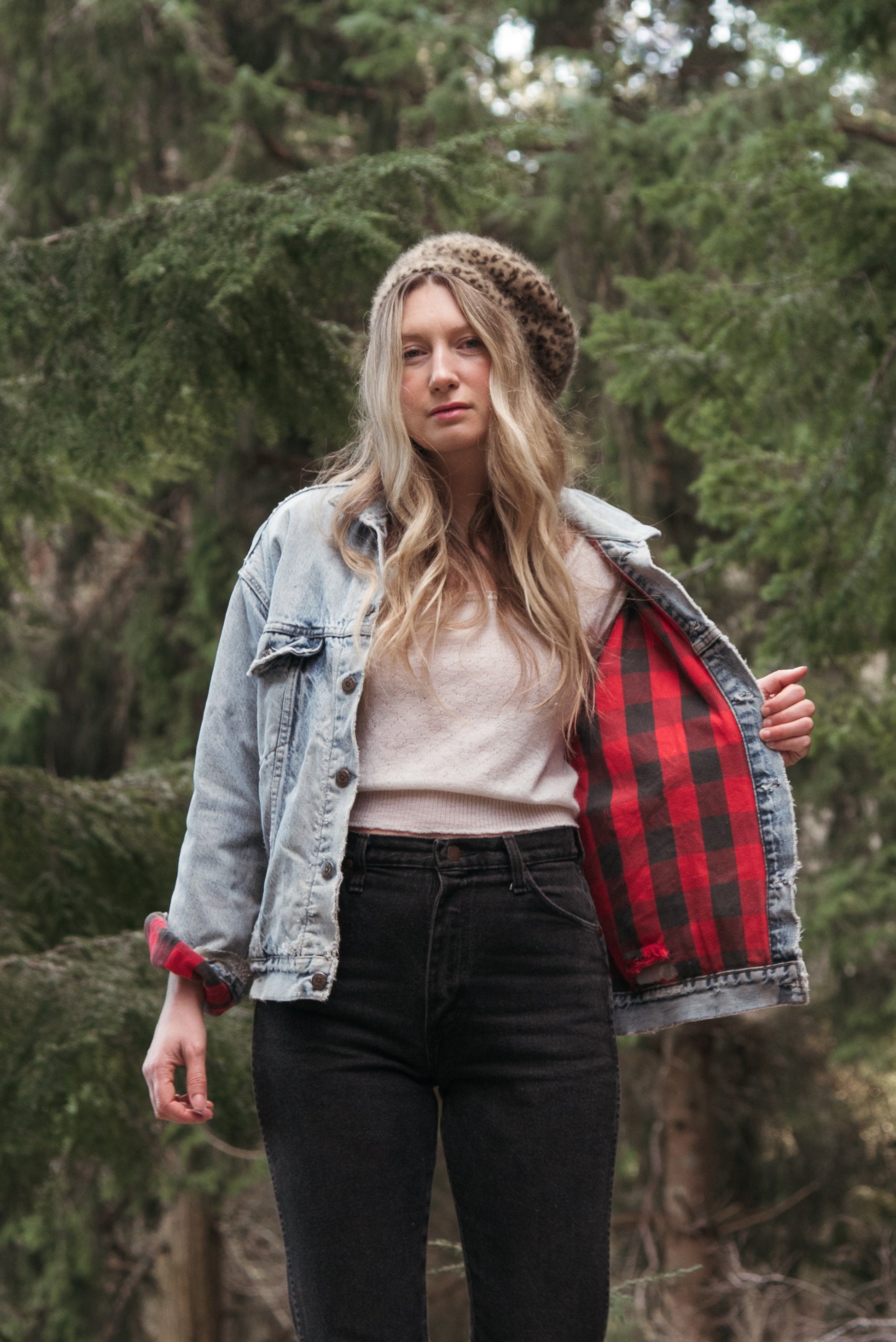 Vintage LEVIS Denim Jacket | Buffalo Plaid Blanket Lined Denim Jacket