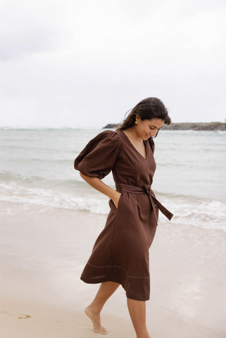 Brown Puff Sleeve Dress - Fashion Trend 2022 - Timeless & Sustainable