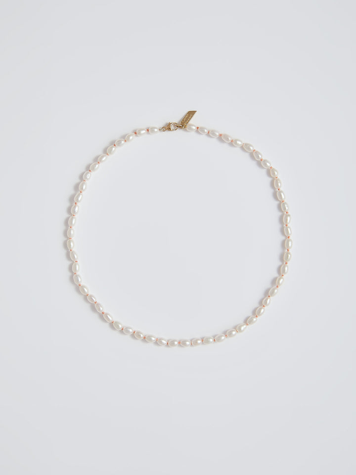 Natural Pearl Necklace Jewelry Rice Pearl Necklace multi pearl string 925 —  Discovered