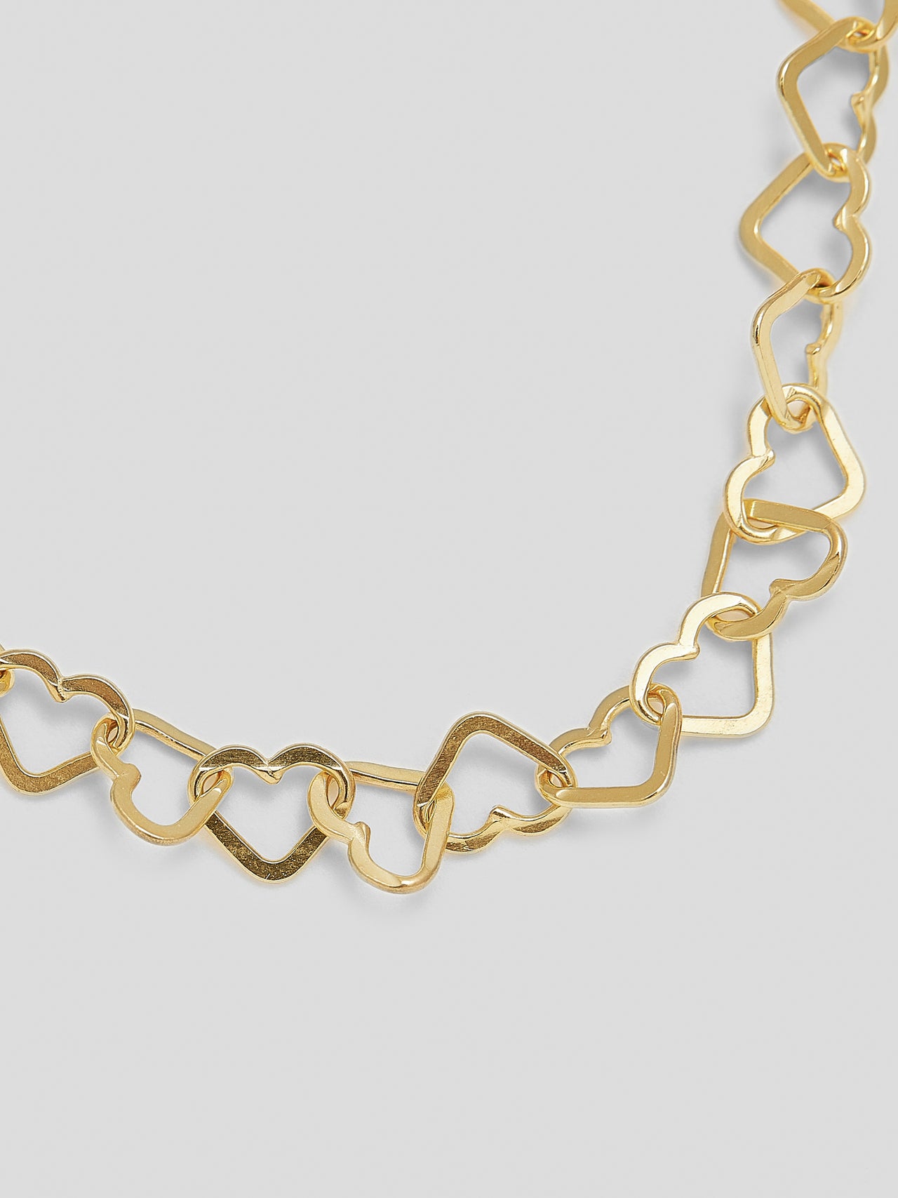 gold heart link chain necklace