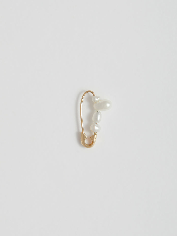 Beatriz Palacios Pearls Safety Pin Earrings