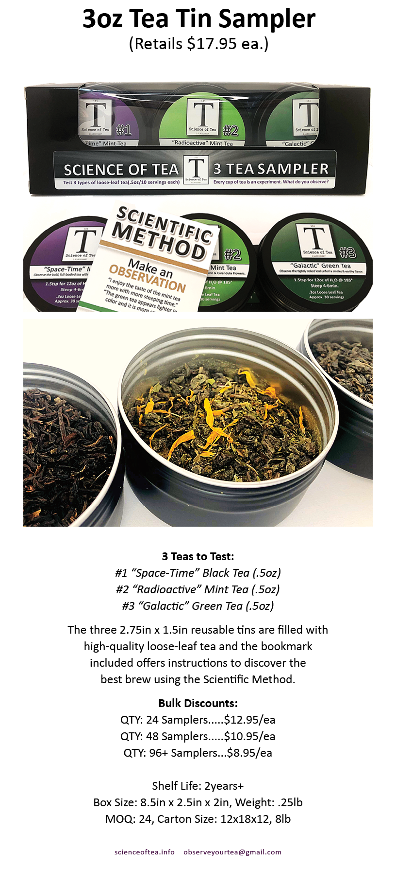 3 Tea Tin Sampler - Science of Tea