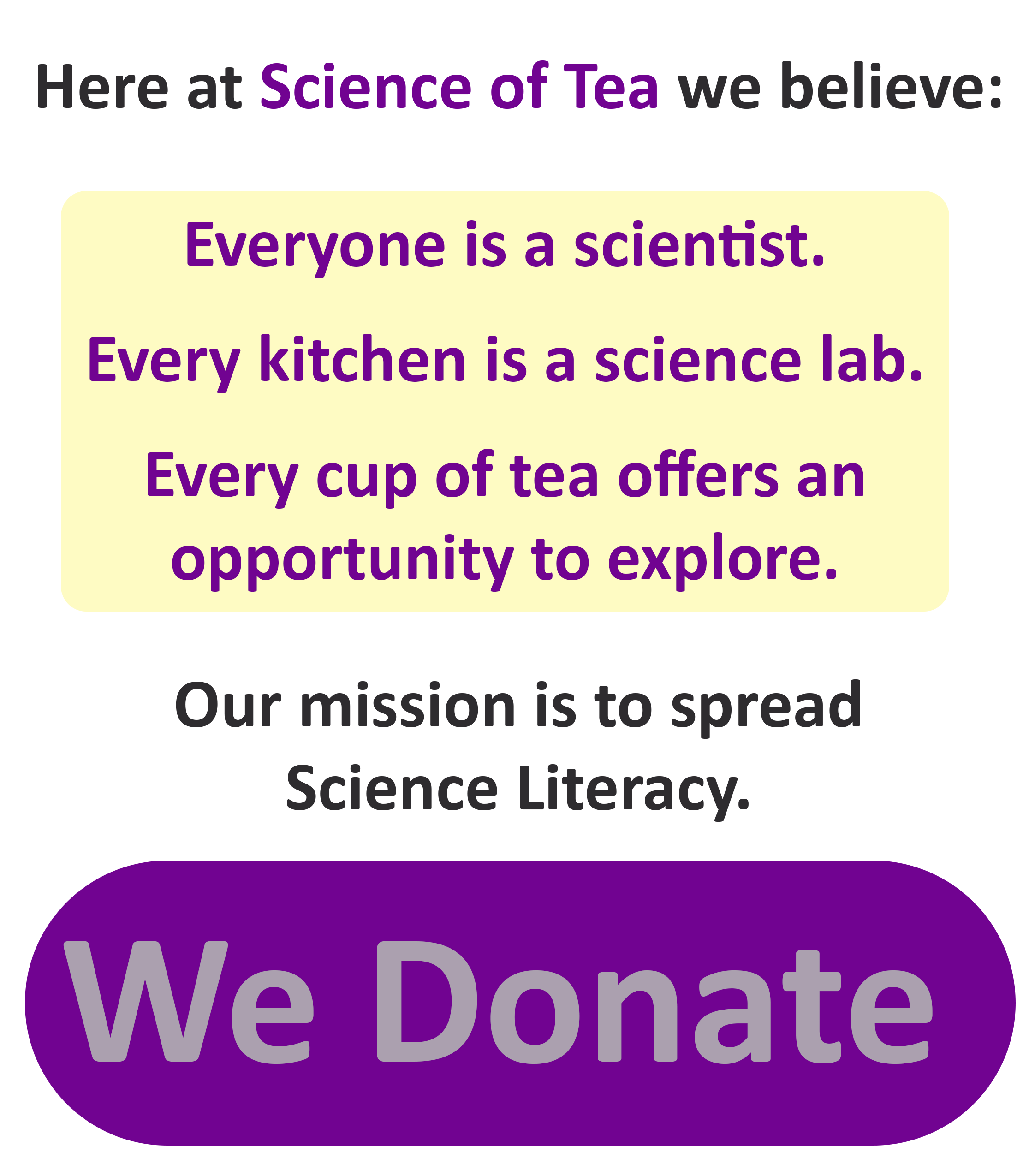 Science of Tea Donates to programs dedicated to Science Literacy.