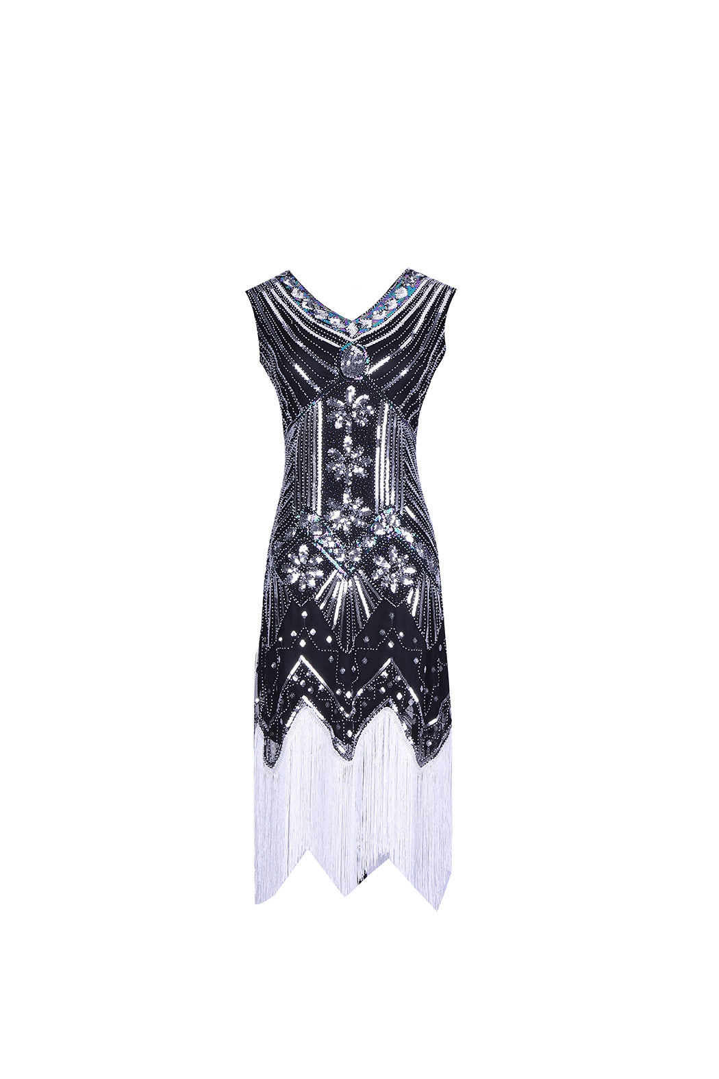 Sequined Dress Handmade Beaded Tassel Plus Size Evening Gown Dresses