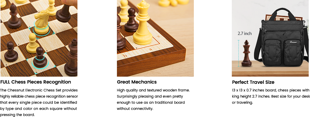 Chessnut ar jogo de xadrez eletrônico com extra rainhas leds ai