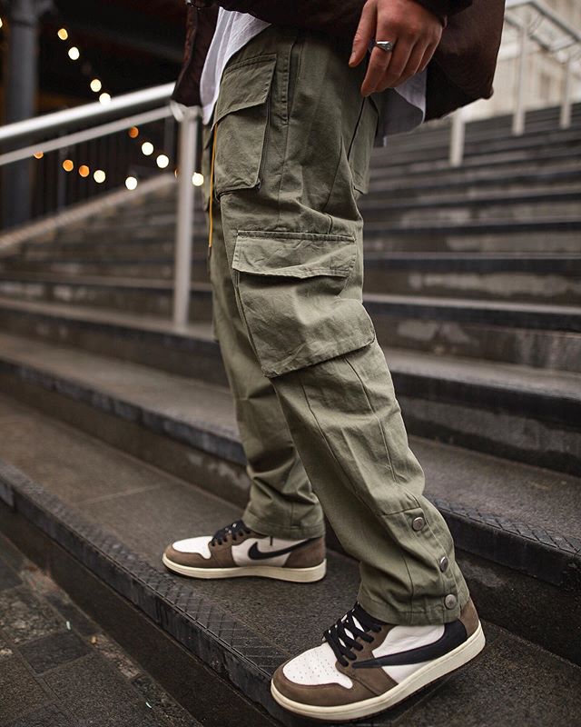 Cargo pants sales drawstring ankle