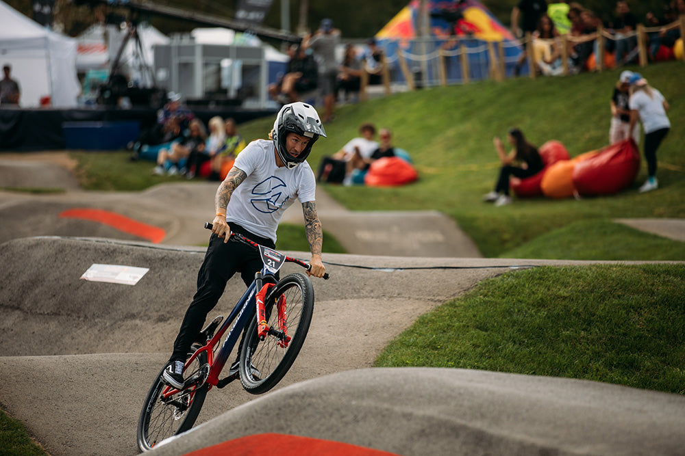 Tommy brought his game face across the Atlantic to try to defend his rainbow jersey.