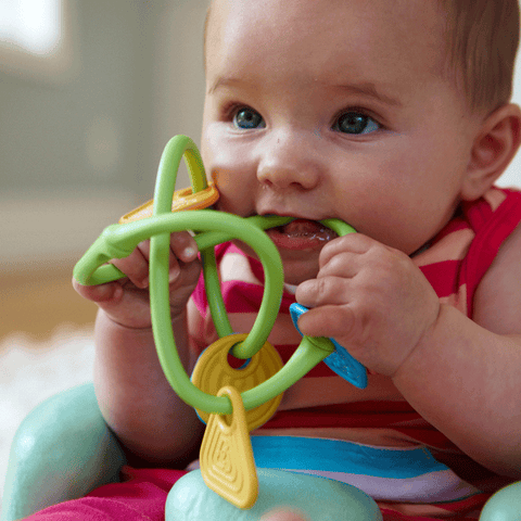 Eco friendly baby gifts: baby chewing Green Toys Twist Teether