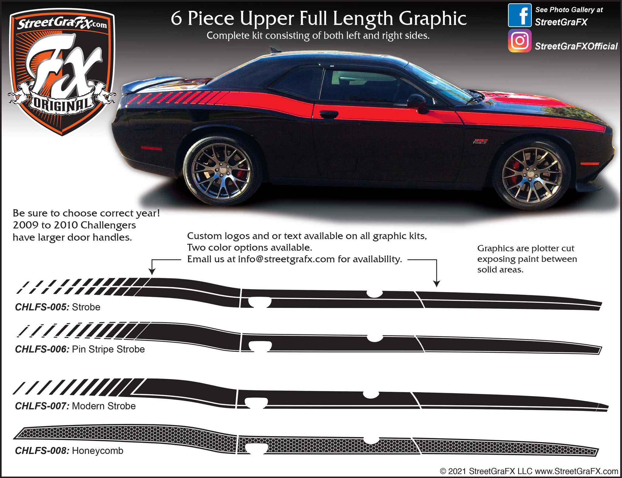 Dodge Challenger Stripes, Racing Stripes, R/T Graphics streetgrafx