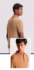 Duchamp Merino Wool Short Sleeve Polo Shirt Brown