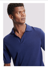 Duchamp Merino Wool Short Sleeve Riviera Polo Shirt French Navy