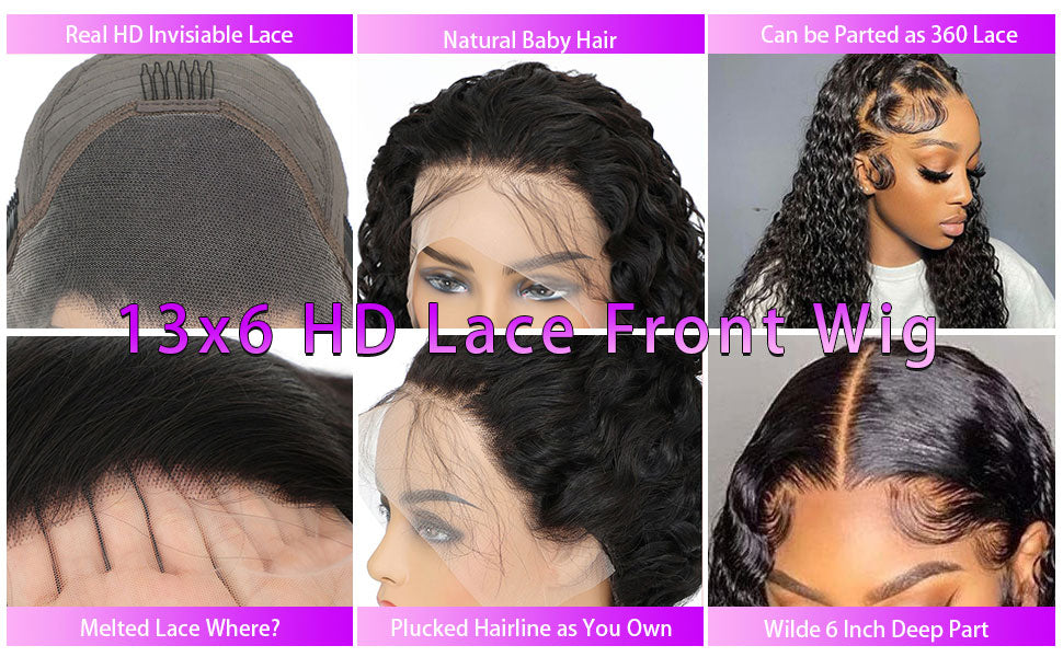 Deep Wave Frontal Wigs Detail