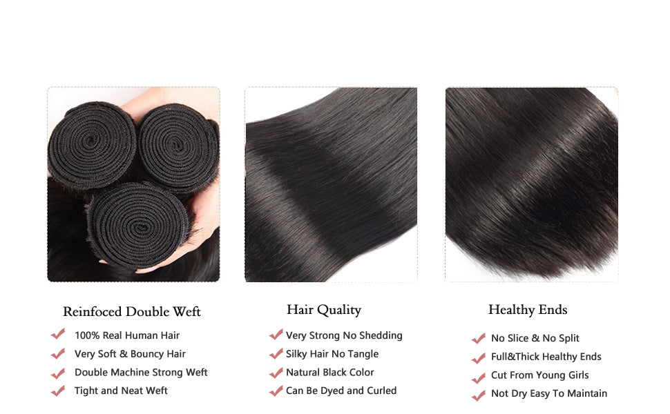 Straight Human Hair 5 Bundles 100% Unprocessed Virgin Human Hair Weave Extensions 8-30 inch