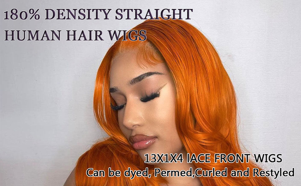 13x1 straight wig orange