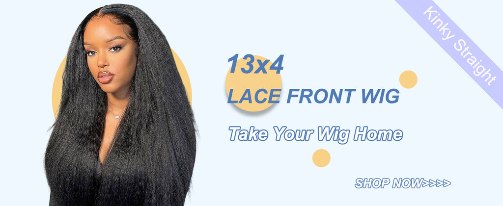 13x4 HD Invisible Glueless Lace Front Human Hair Wigs Kinky Straight Weave for Black Women