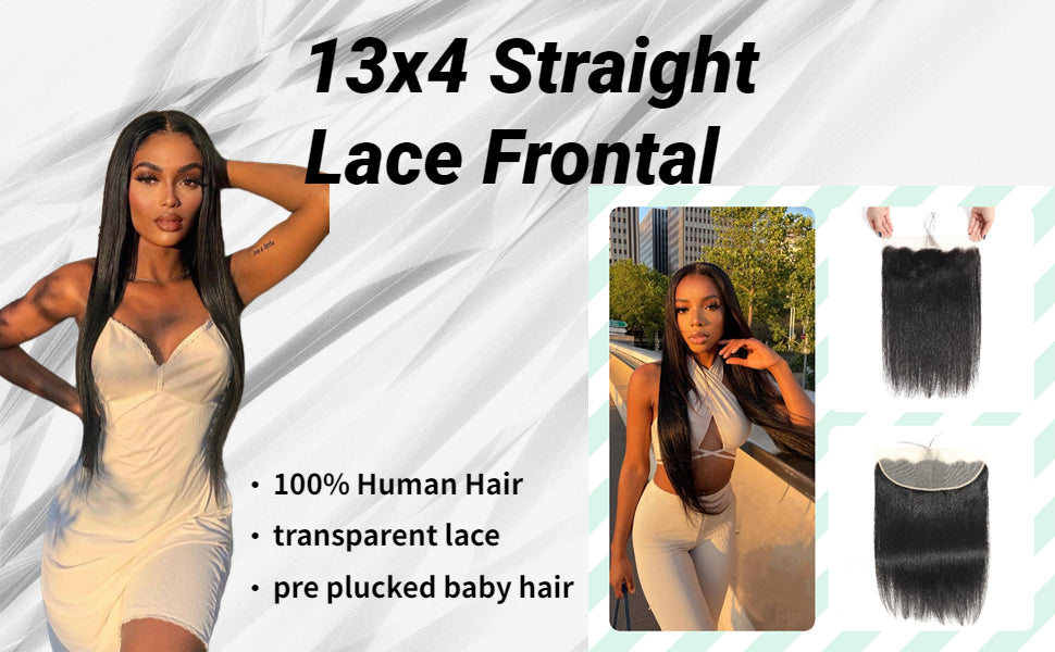 13x4 HD Lace Frontal Closure Straight Human Hair Frontal Pre Plucked Natural Hairline