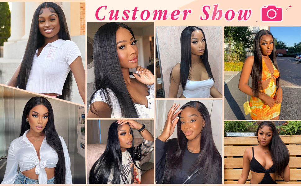 x4 Closure Wigs Glueless Human Hair Wigs for Black Women with Baby Hair Pre Plucked Human Hair straight wig