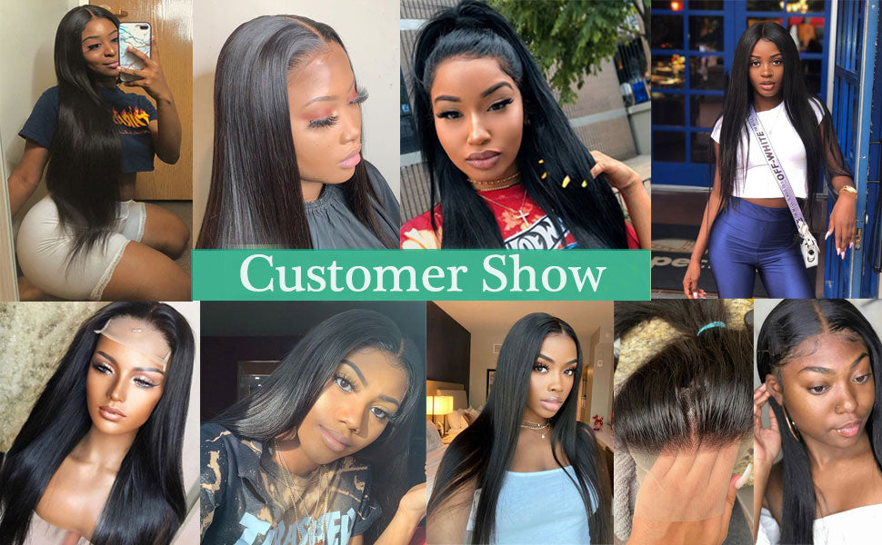 Glueless Straight Human Hair Wigs 5x5 hd Lace Closure Wigs Pre Plucked Bleached Knots with Baby Hair