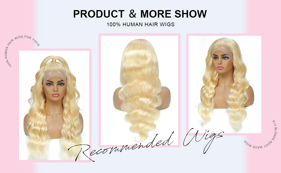 613 Honey Blonde Body Wave Wig 13x4 Lace Frontal Human Hair Wigs Pre plumed