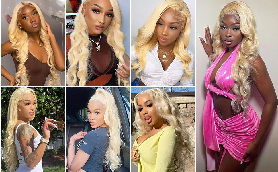 613 Human Hair Body Wave 3 Bundles with Closure Customer Show 613 Blonde Body Wave Bundles with Cloaure Can Be Used for Many Occasions613 bundles with closure