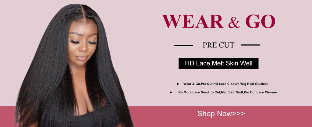 Wear & Go Glueless Wig-Kinky Straight wigs