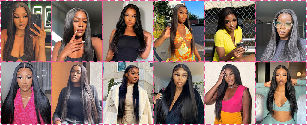 Wear and Go Glueless Wigs for Women Straight Lace Front Wigs Human Hair Pre Cut Lace Ready To Wear Wig No Glue Lace Closure Wigs Human Hair Pre Plucked 180% Density Natural Hairline