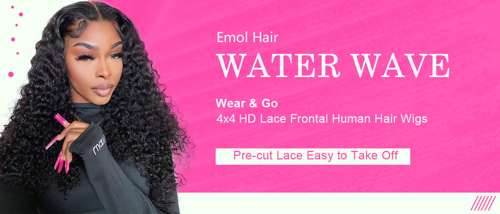Wear and Go Water Wave 4x4 HD Glueless Lace Front Wig--Easy Take Off