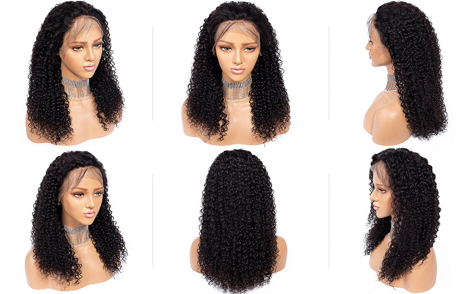 Kinky Curly Lace Front Wig Cheveux Humains 13x4