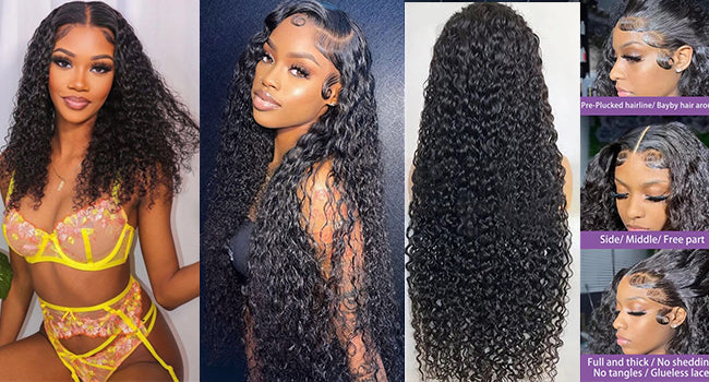 5x5 Lace Closure Human Hair Water Wave Wigs