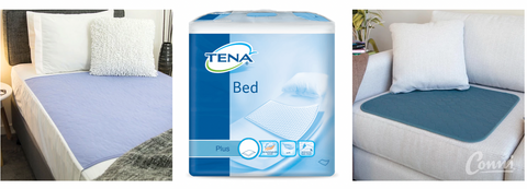 Cape Abilities carries a range of Tena bed and seating continence support, including bed pads pictured here.