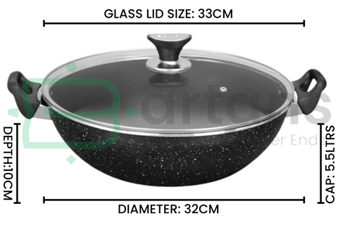 Sonex Induction Nonstick 32CM Galaxy Cooking Wok with Glass Lids.