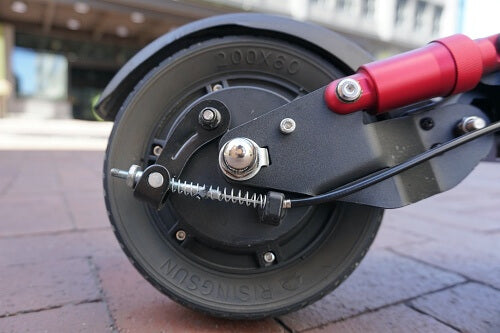 Zero 8 drum brake, tire and rear suspension