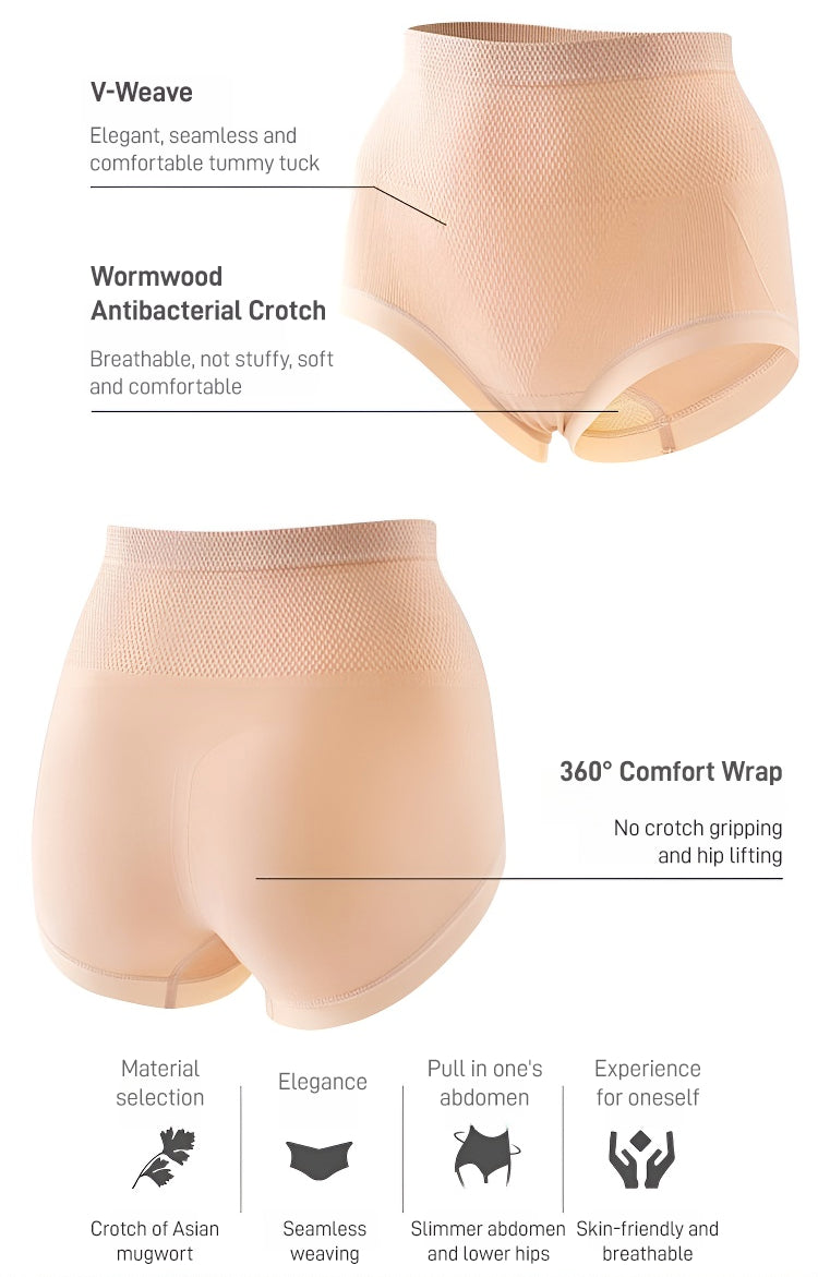 High Waist Seamless Panties Tummy Tuck Breathable Comfort