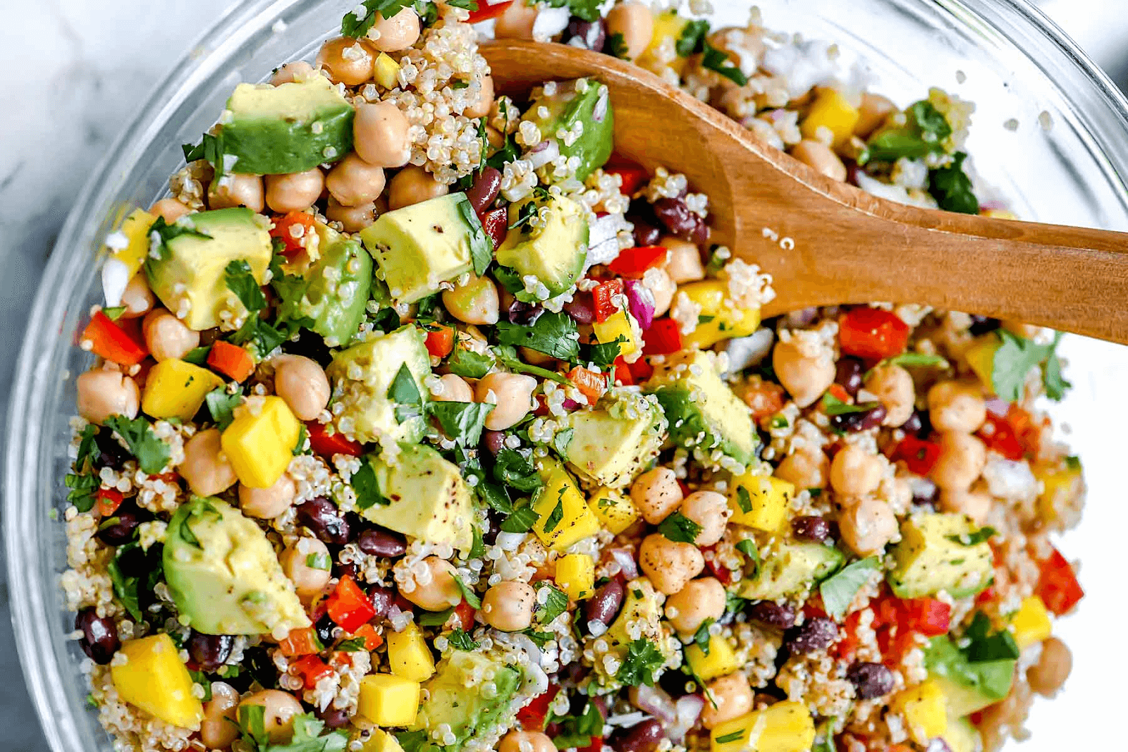 Four ingredient vegan quinoa salad