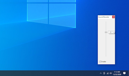 Sound booster in Windows 10