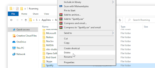 delete spotify in explorer