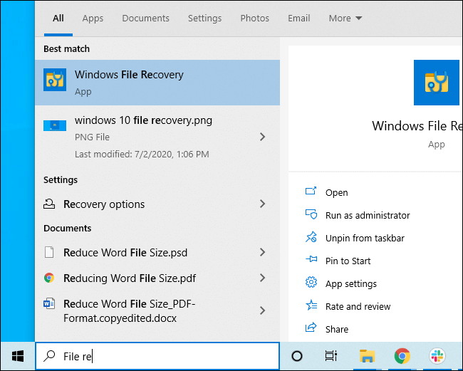 comment installer l'outil de récupération Windows