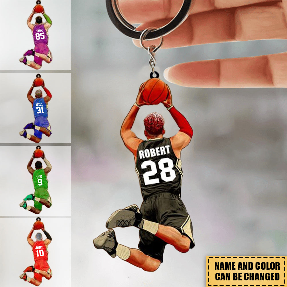 Personalized Basketball Boy Player Acrylic Keychain - Gift For Basketb -  callown