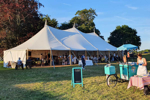 penny licks ice cream bike at wedding