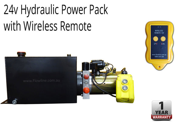 Hydraulic Powerpack -24V DC -10lt Tank with Wireless Remote