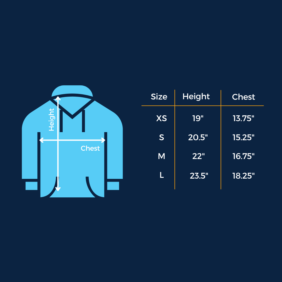 youth sweatshirt size chart