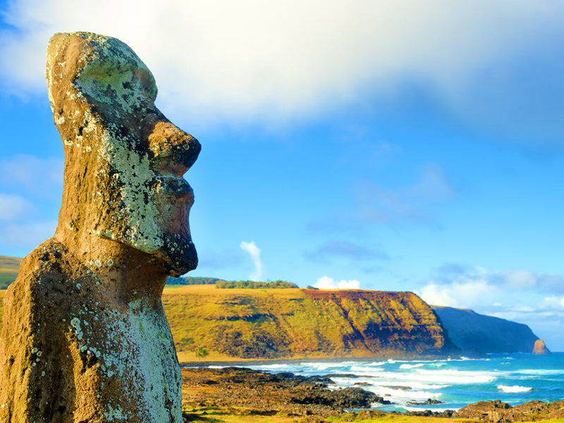 Statue Moaï face à la mer