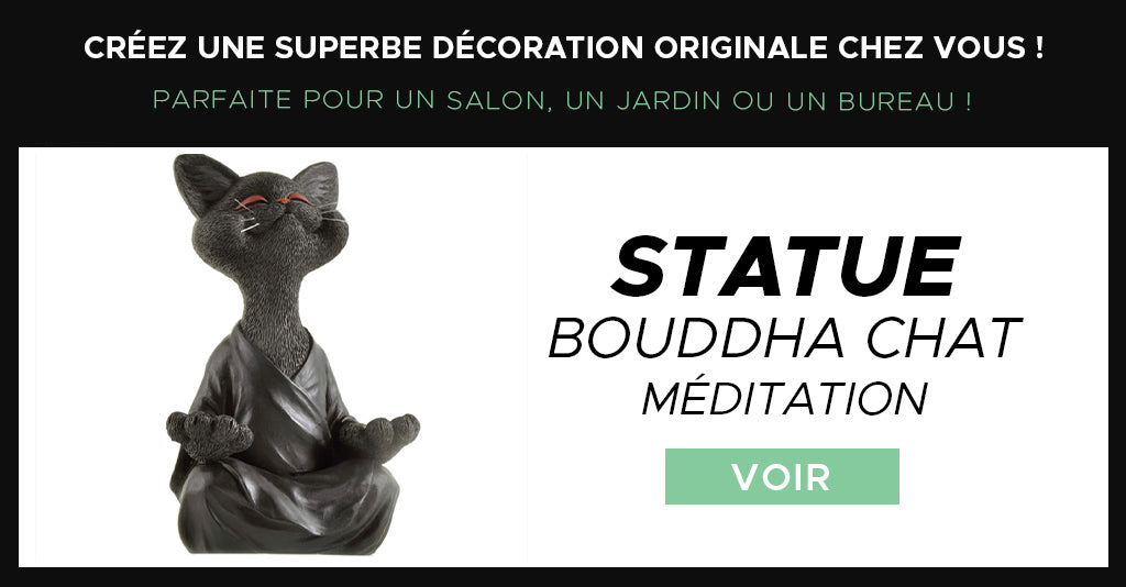 Statue chat bouddha méditation